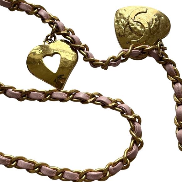 Chanel Mini Rectangular Flap Bag with Heart Chain Pink Lambskin Antique Gold - Picture 14 of 15